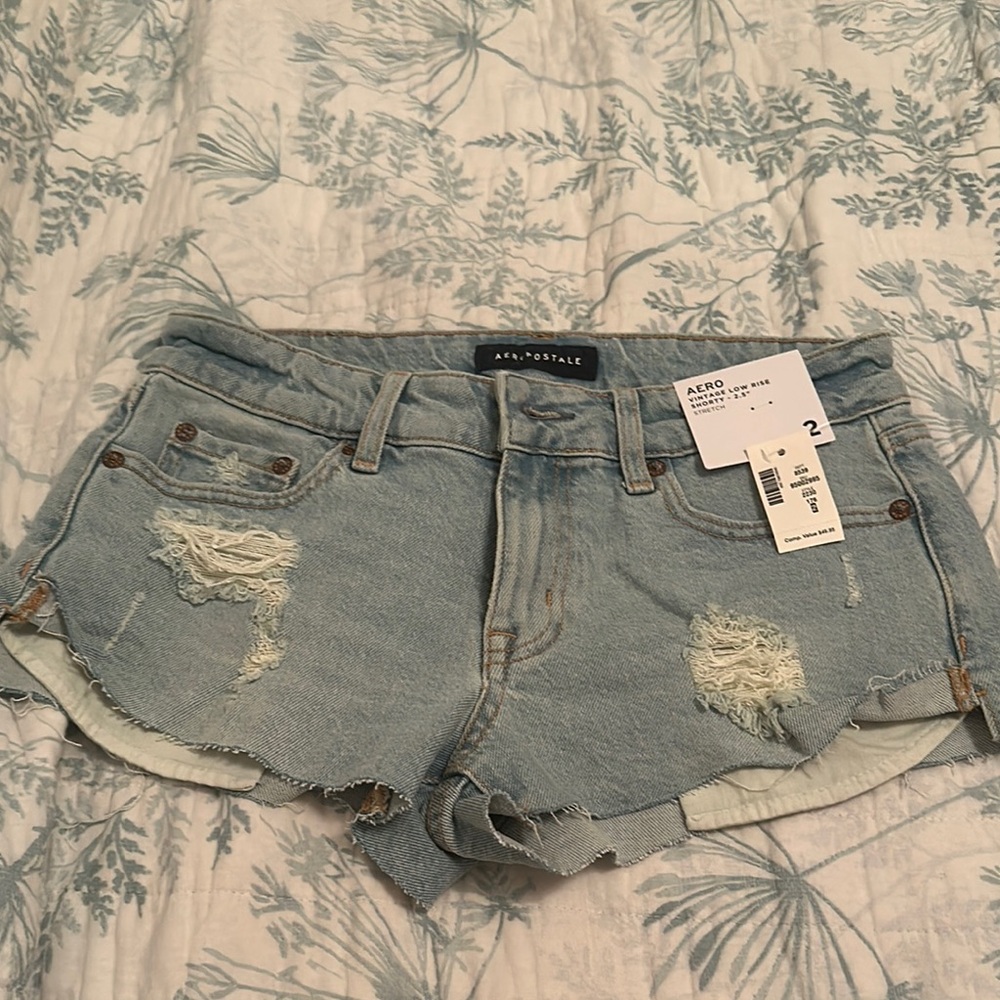 Aeropostale Women's Light Blue Denim Shorts